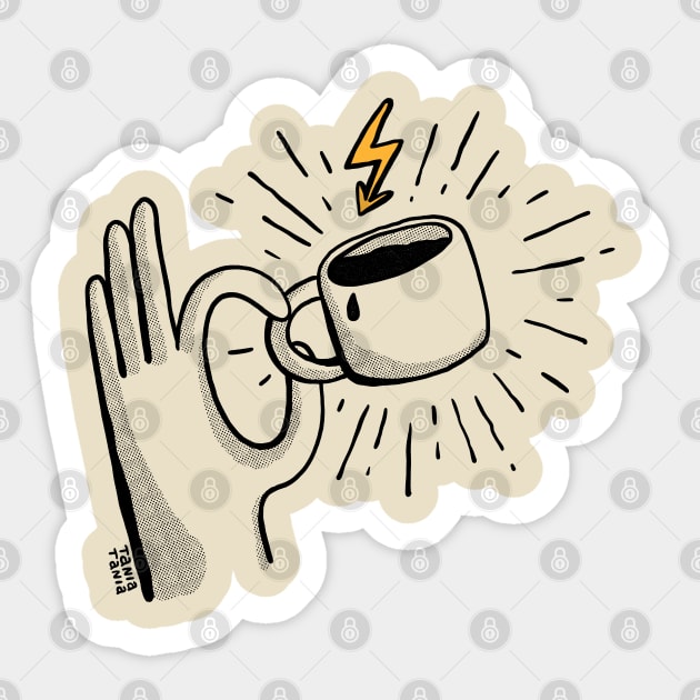 Coffee Jolt ( dark) Sticker by Tania Tania